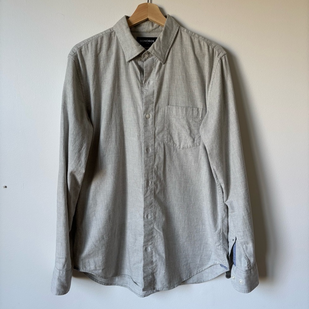 Bonobos Light Gray Textured Long-Sleeve Button-Down
